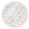 Distressed Reflective Hand-Carved White Wood Wall Accent Medallion 16"